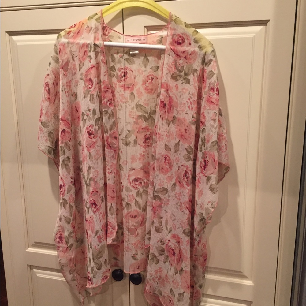 Sheer print overblouse